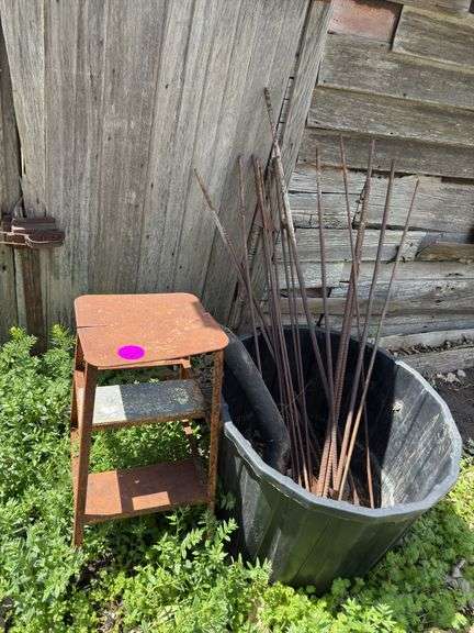 Rusty primitive stool - SCHULTIS & SON, INC.