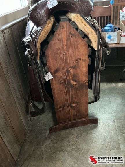 Well built  wooden saddle holder