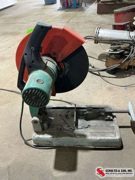 Cut off saw with blade work
