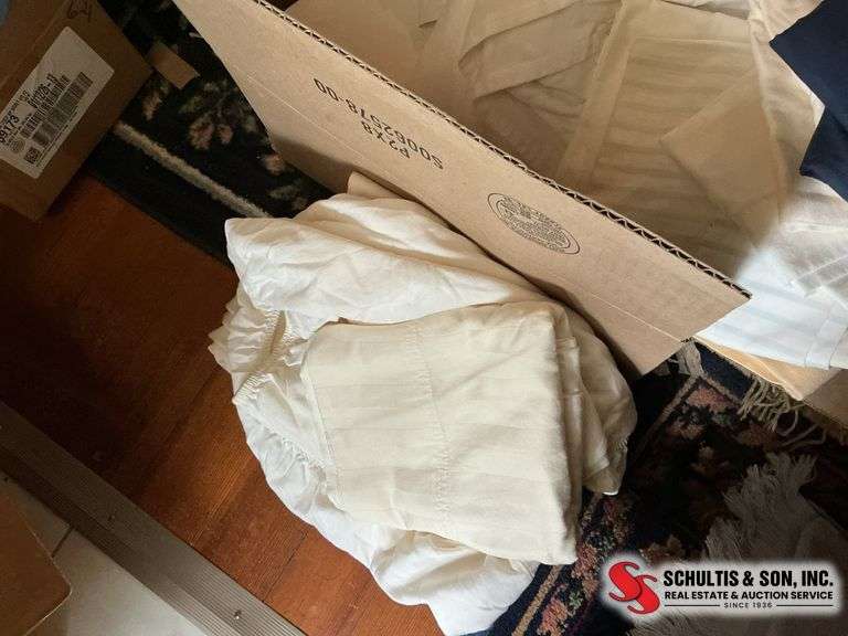 White and colored bedsheets and pillowcases ￼