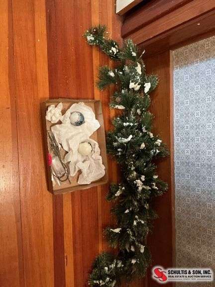 ornaments and a wintry swag