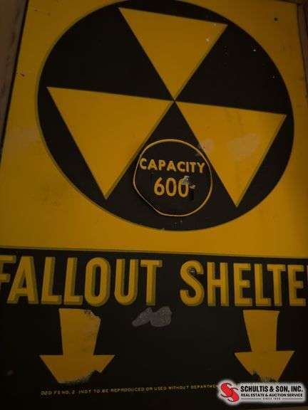 Vintage fallout shelter sign