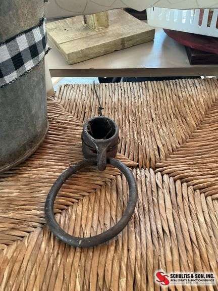 Rusty bucket, and hitching ring