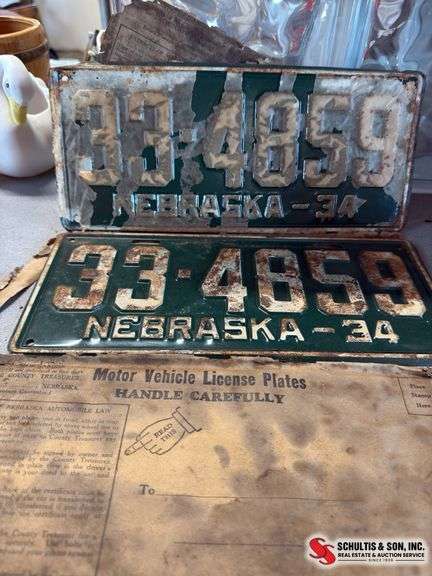 2 sets -1934 NEBRASKA license plates