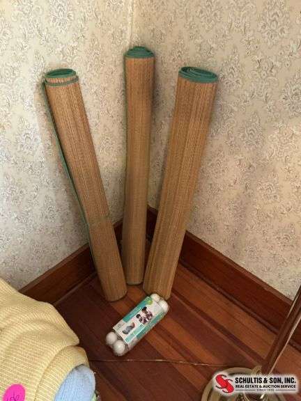 ￼ three woven mats and ￼Easter eggs