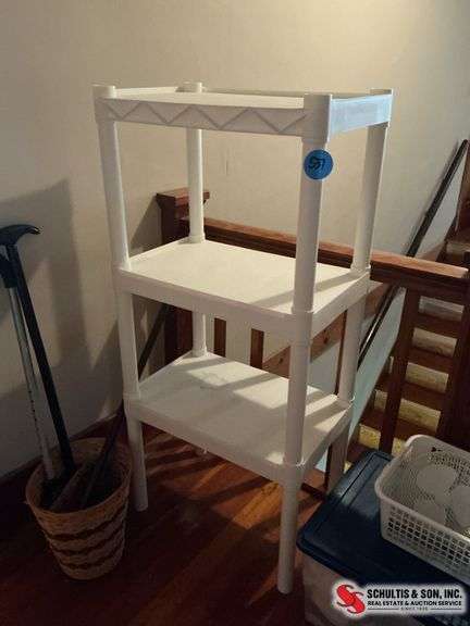 three shelf bathroom storage cart ￼(22”W X 14”D X 47”H)