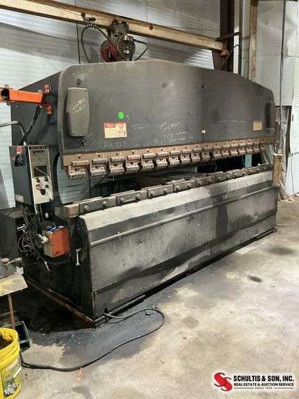 Promecam break looks to be air over hydraulic heavy machine. Buyer must load and transport weighs 14