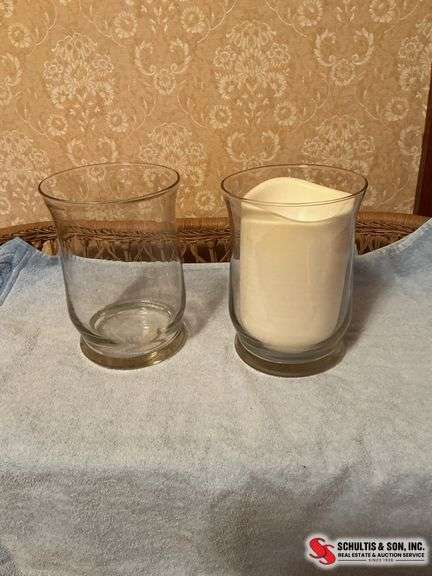 Big glass wine jar - giant martini glass - 2 hurricane vases - ￼ red vase ￼￼