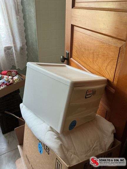 three drawer Sterilite storage container ￼ contents included ￼
