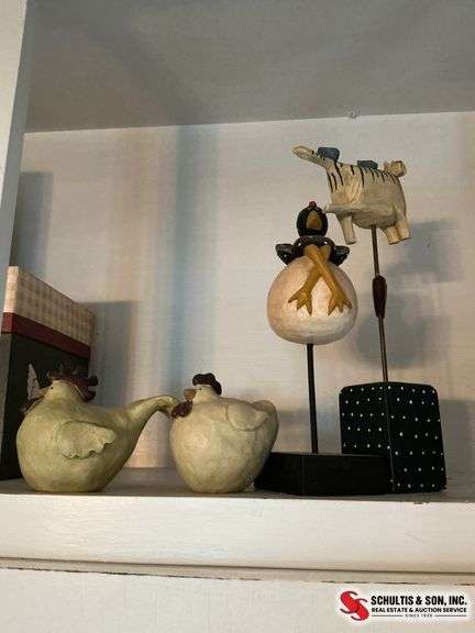 Three chicken decorative boxes