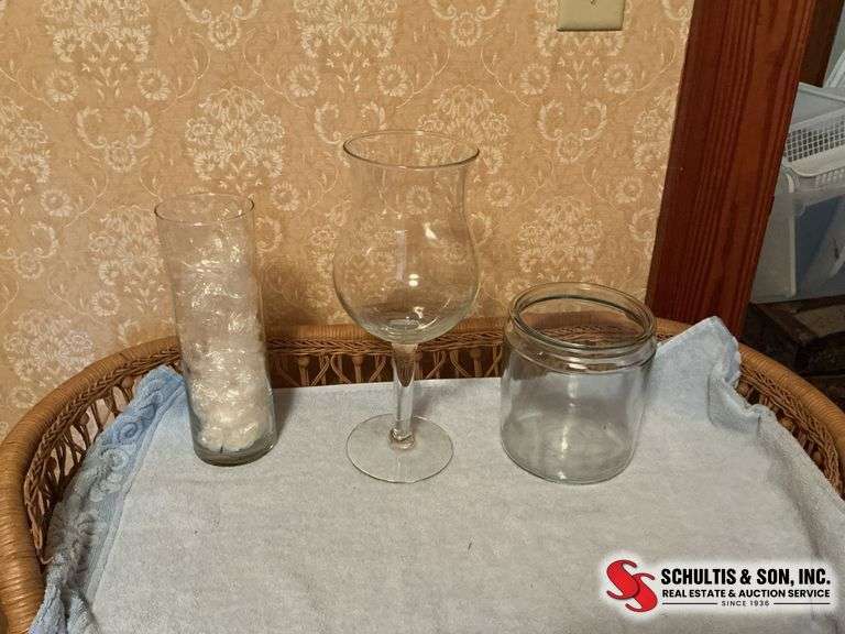 tall cylinder glass vases- glass pitcher- and other unique glassware ￼￼