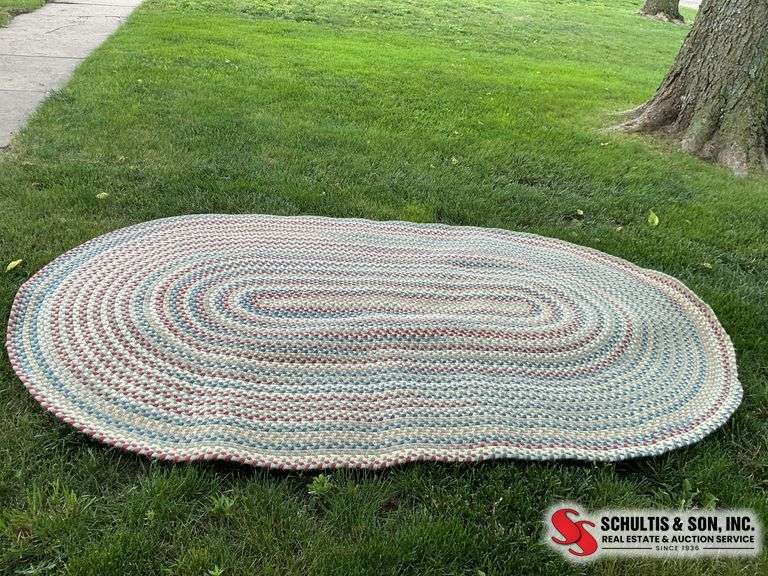 Braided oval rug