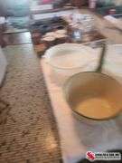 enamel wear pan and two strainers