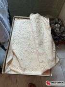 wallhangings and a beautiful lace tablecloth ￼