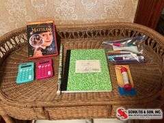 kid friendly items like markers- notebook- Matilda DVD- calculators- glue stick- big pencil ￼