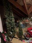 7 foot pre-lit Christmas tree and a 38” Christmas tree with lights on it ￼