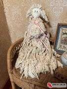 mop doll- wall hanging- 2 heart shaped punchers- vase with artificial flowers- 2 ￼trinket containers
