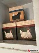 Three chicken decorative boxes