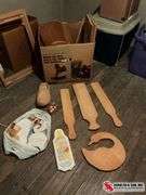 different wood shapes used for painting or for crafts ￼
