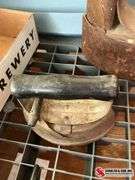 Large sad iron with fuel compartment, and smaller sad iron