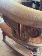 Antique oak padded rocker