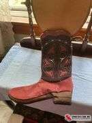 cowboy boot Christmas stockings and red and black plaid Christmas stockings ￼
