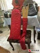 tent with tent stakes - backpack- duffle  bags- basket ￼