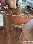 Antique oak padded rocker