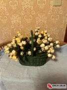 Beautiful floral arrangements in baskets ￼
