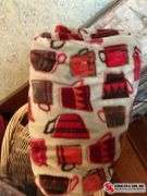 Nice wicker basket with two fleece blankets