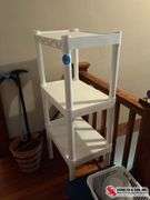 three shelf bathroom storage cart ￼(22”W X 14”D X 47”H)