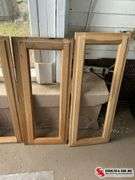 4 wood frames and one panel of wood (frames are 11”￼X ￼￼￼28” the panel is (6”X 30”)￼