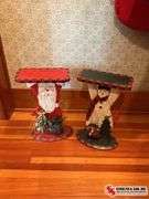 Santa and snowman shelves and a Christmas sign made out of wood ￼