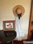 Vintage Petty coat, hat, and cherub picture
