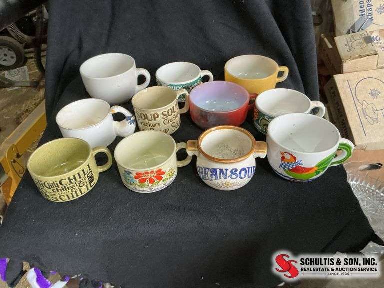 variety of ceramic soup mugs