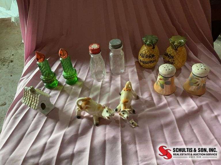 Salt & pepper shakers & Avon bottles