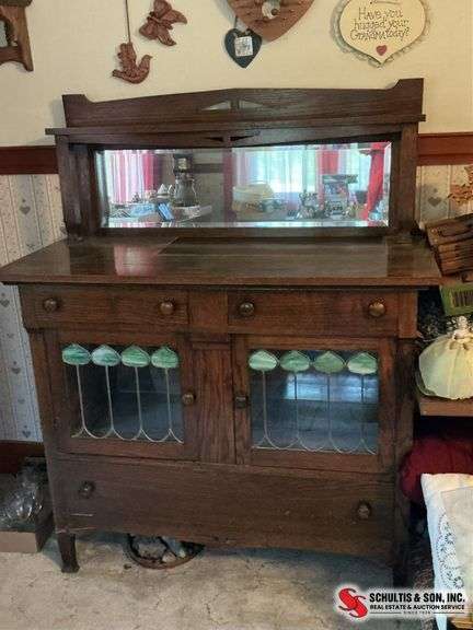 Antique mission oak buffet