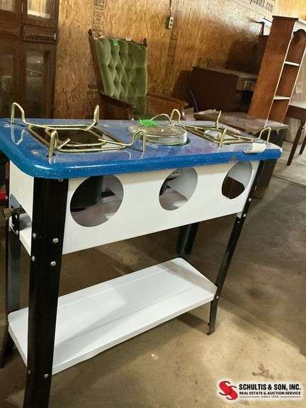 Camp stove, propane cart on wheels