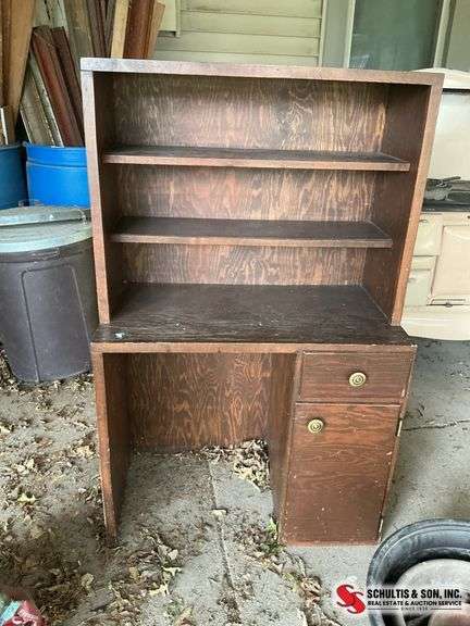 Older desk with shelves