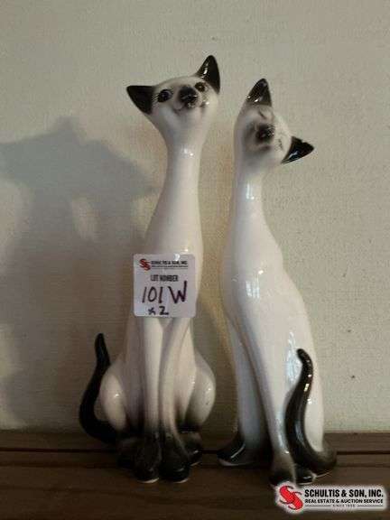 2 siamese cats ceramic 15 inches i or so