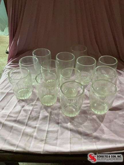 Large assortment of glassware & creamers