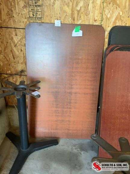 4 table tops that were used in a restaurant no bases￼ (30”width and 48” long)