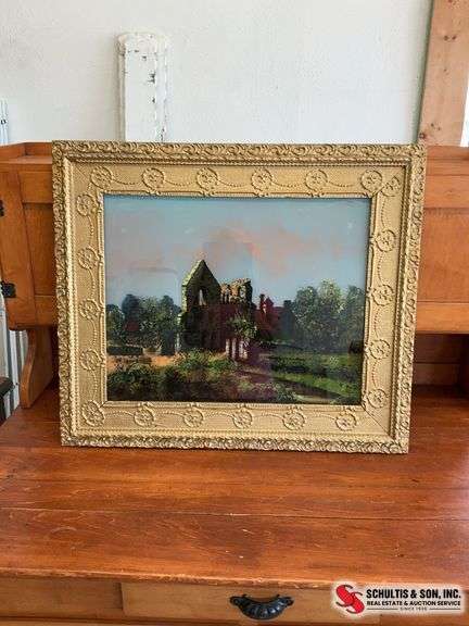 oil painting called “View of Berkeley Castle” (27” X 23)