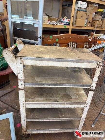 Old metal cart for shop or kitchen