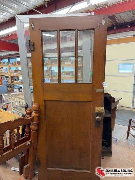 Old wooden door with lock