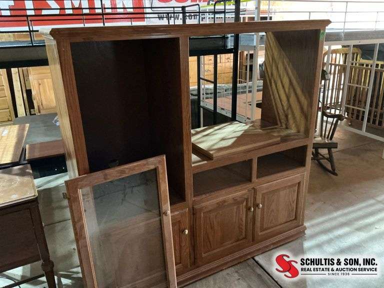 Antique Wooden Media Cabinet