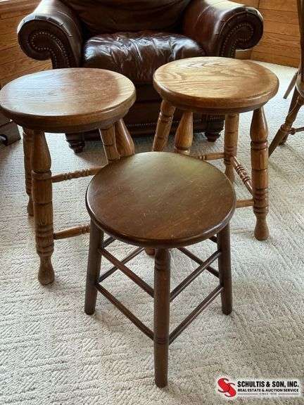 Three Oak Stools
