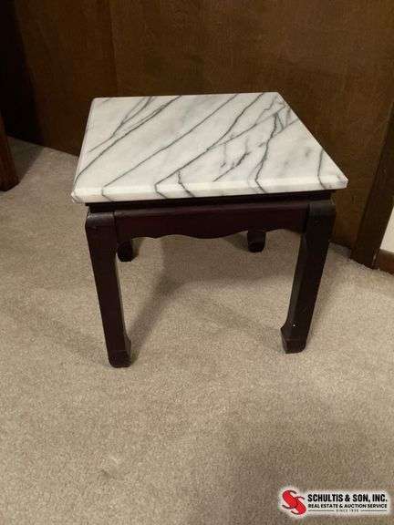 Marble-Top Side Table