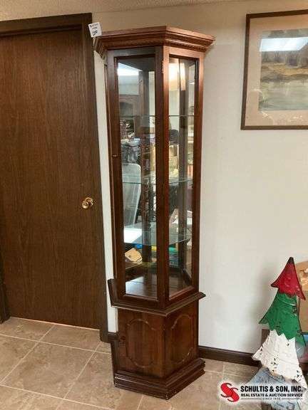 Antique Cherry Curio Cabinet