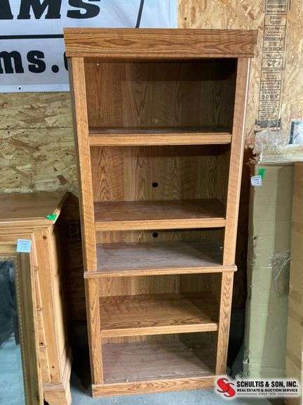 Oak Five-Shelf Bookcase